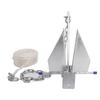 8 Lbs Steel Slide Anchor Hot-Dipped Anchor Kit Chain&Rope Set Silver For Boat