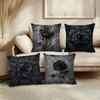Spooky Black Rose Halloween Pillowcases: Haunt Your Home In Style! Sofa Cushion Cover Holiday Party Decoration Gift