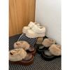 Fleece and Thickened Retro Thick-soled Snow Cotton Shoes, Warm and Non-slip for Winter Wear, Fluffy Birkenstocks.