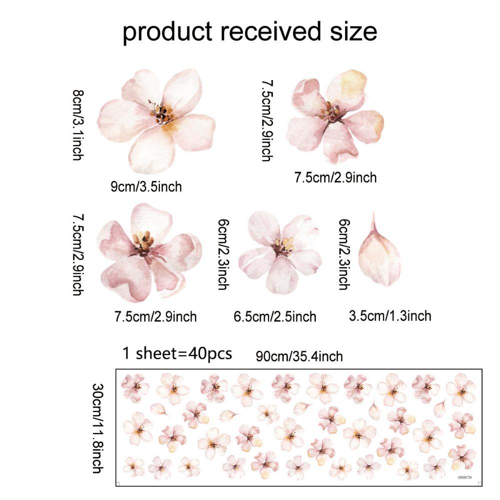 Watercolor Flowers Wall Stickers DIY Wall  Art New Decorative Decals  Home Decoration