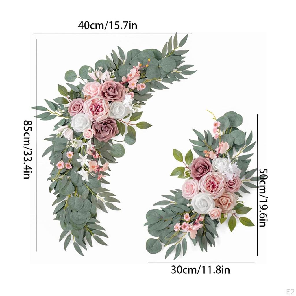 2Pcs Hochzeit Bogen Blumen Kränze Moderne Grüne Blätter Hintergrund Dekor Floral Swag