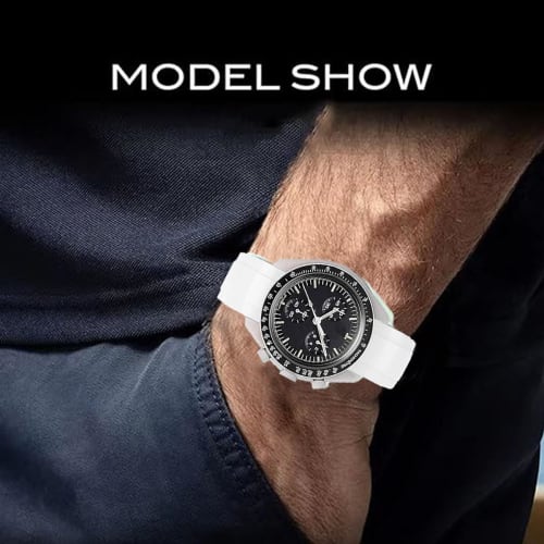 20mm Silicone Watch Band for Omega, Swatch, MoonSwatch, Speedmaster, Rolex, and Seiko. Waterproof and Sweatproof.