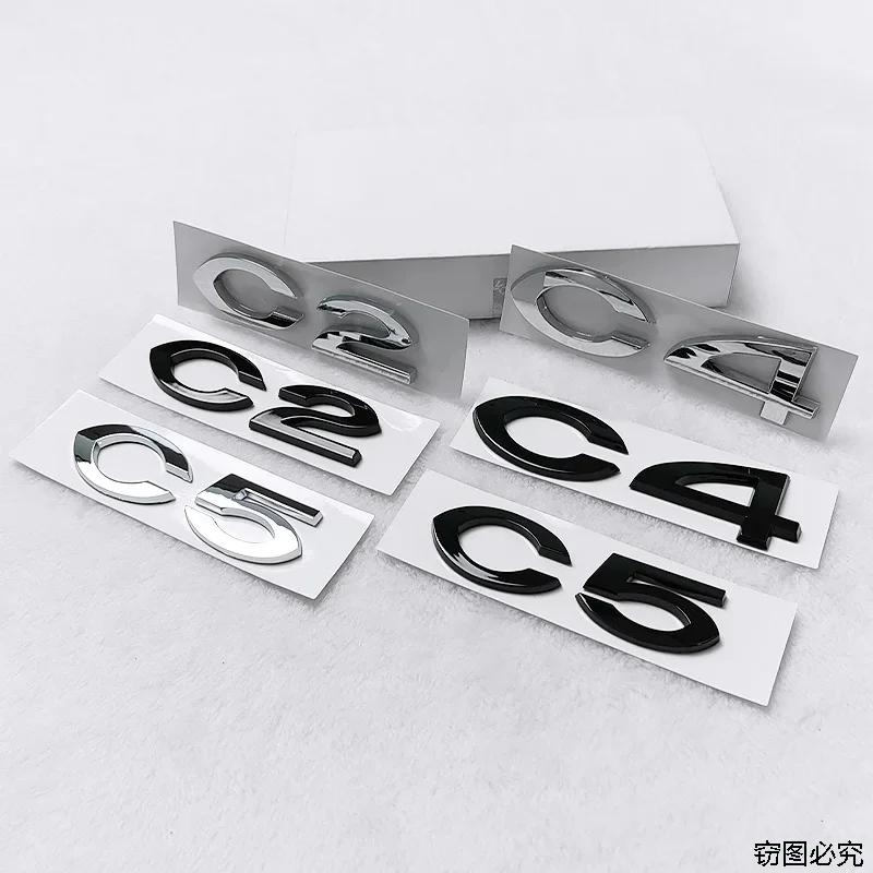 C2 C4 C5 Logo ABS 3D Car Rear Trunk Badge Sticker Styling for Citroen Brand Emblem Auto Body Decals Auto Modified Accessories