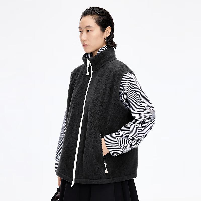 JNBY 2025 Winter Loose Fit Stand Collar Vest