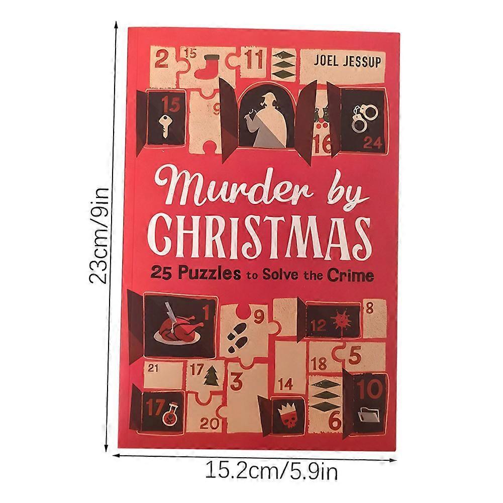 Murder by Christmas - 25 Puzzles To Solve The Crime Handbook, Mystery Challenge Game Christmas Gift for Adults Teens Detective Lovers