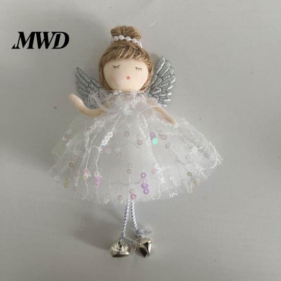 Soft Texture Gift Box Tags Christmas Angel Ornaments, Cute Plush Doll Pendant with Lightweight Fabric Charms Bell for Tree, Holiday Home Party