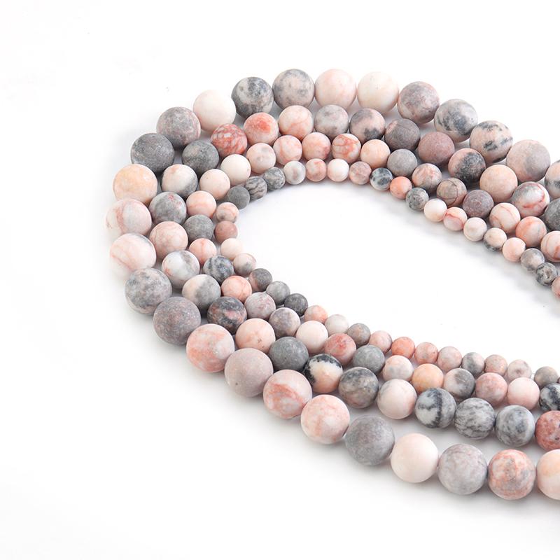 1 Strand Natural Pink Zebra Jasper Loose Beads Stone Beads For Jewelry Making Diy Bracelets Necklace 4/6/8/10/12mm