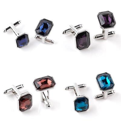 Novel Colorful Glass Diamond Cufflinks – Fashionable Men's Suit Shirt Accessories