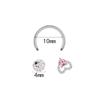 Stainless Steel 4mm Soft Clay Bead Lip Ring Butterfly Zircon Horseshoe Piercing Jewelry Punk Style