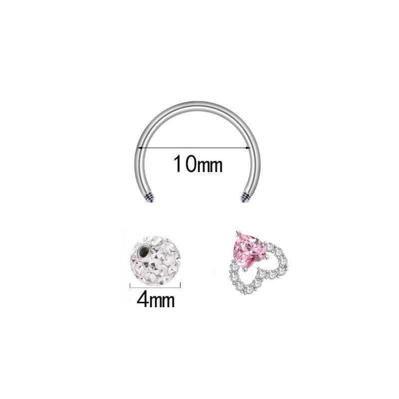 Stainless Steel 4mm Soft Clay Bead Lip Ring Butterfly Zircon Horseshoe Piercing Jewelry Punk Style