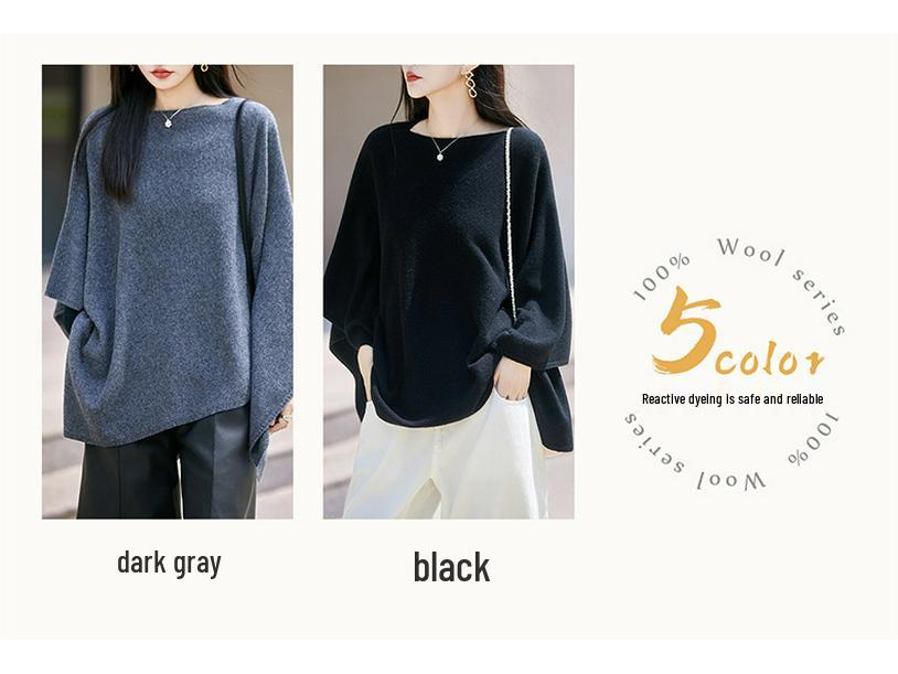 Women's One-Shoulder Wool Cardigan Shawl - Niche Casual Style Sweater