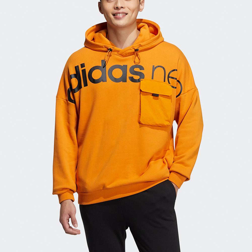 Adidas Neo Ard Hoodie With Large Logo Print Men Hoodies Orange HG1607