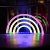 Rainbow Neon Signs with Base,LED Light, Atmosphere Lighting for Wall,Night Lamp,for Christmas,Winter,Birthday,Party,Home Decor