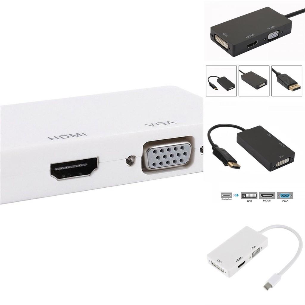 Mini Dp To Hdmi Dvi Vga 3in1 Adapter With Chipset For Macbook Pro Air Multi Monitor Setup