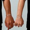 Simple Custom Thin Chin Bracelet for Men Women Couple,Stainless Steel Lover Wristband,Valentine's Day Anniversary Gifts