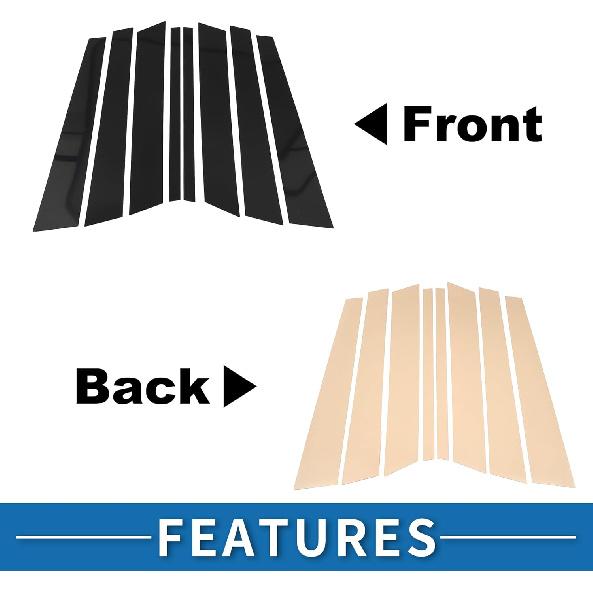 Door Pillar Window Trim Anti Scratch Sticker Pillar Posts Door Outer Exterior Cover for BMW X5 1999-2006 Black