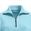 2025 Autumn/Winter High Neck Loose Solid Color Pullover Zipper Knit Sweater