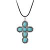 Mode Kruis Hanger Ketting Punk Gotisch Turkoois Kraag Choker Ketting Vintage Nek Ketting Sieraden voor Vrouwen Meisjes