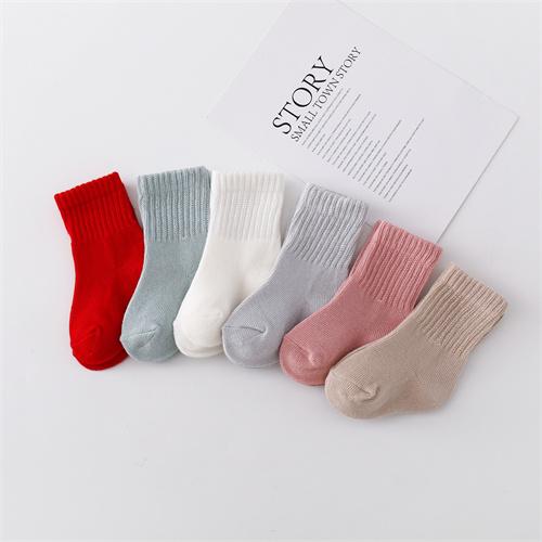 Lawadka 6 Paare/Set 0-12 Monate Neugeborenes Baby Junge Mädchen Socke Baumwolle Uni Weich Säuglingssocken für Mädchen Jungen Frühling Herbst Korea Stil