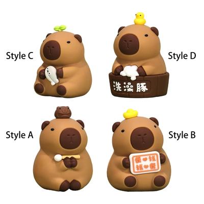 Capybara Statue Cute Crafts Centerpiece Car Dashboard Decoration Animal Figurine Decor for Home Bedroom Auto Office Festival