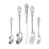 European Style Stainless Steel 4pcs Dinnerware Set - Retro Hollow Design Gold Spoon, Fork and Royal Steak Knife for Home Decor