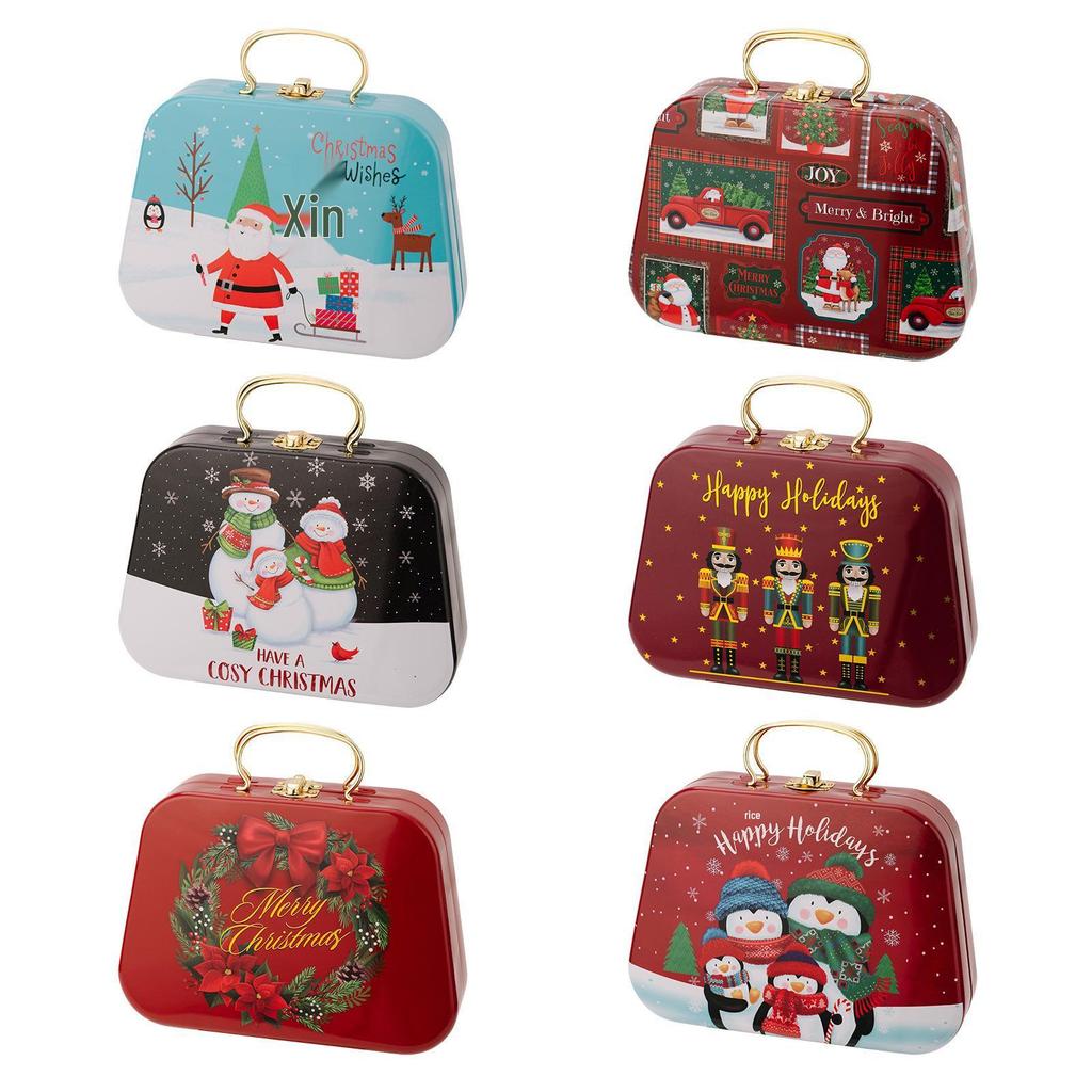 Christmas Penguin Mini Tin Handbag - Candy, Biscuit & Souvenir Gift Box