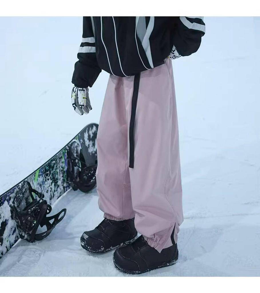 Unisex Waterproof Velvet Ski Pants for Winter Outdoor Sports - Trendy American Casual Joggers