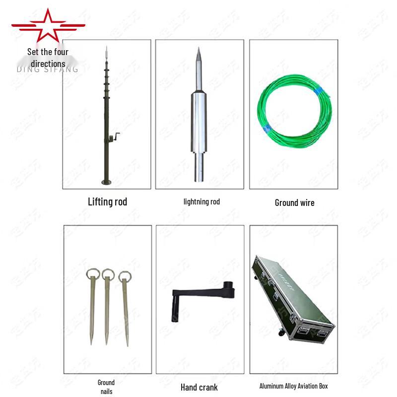 Portable Telescopic Lightning Rod with Aluminum Case
