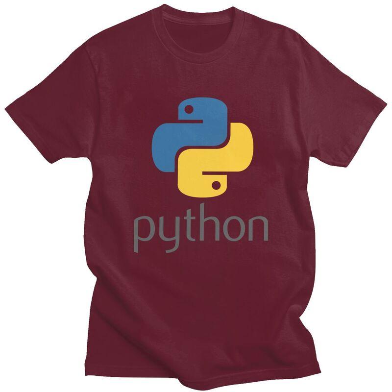 Custom Programmer Python Symbol T Shirt Men Short Sleeve Computer Developer Programming Coder Tee Tops Oversized Tshirts Merch
