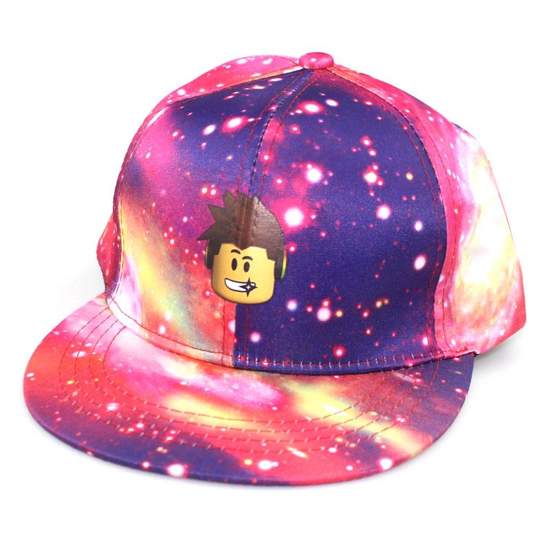 Roblox Starry Sky Street Dance Baseball Cap: Korean Style Flat Brim Unisex Duckbill Hat