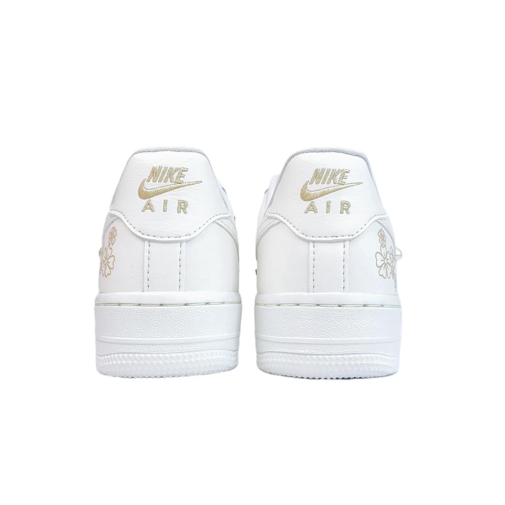 Nike Air Force 1 Abrasion Resistant Abrasion Resistant Low Top Skateboard Shoes Women's White Pink Gold FV3654-111(Team74-)