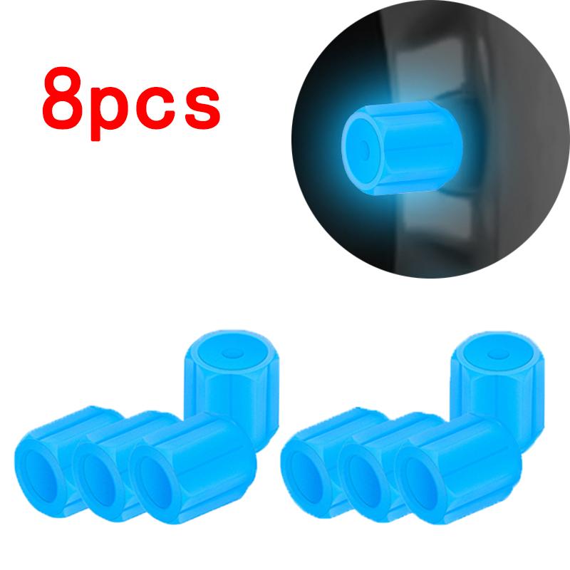 Luminous Tire Valve Caps 6 Colors Car Motorcycle Glowing Valve Cover Car Tire Wheel Hub Styling Tool Auto Accessories 4/8/20pcs Stem Caps1