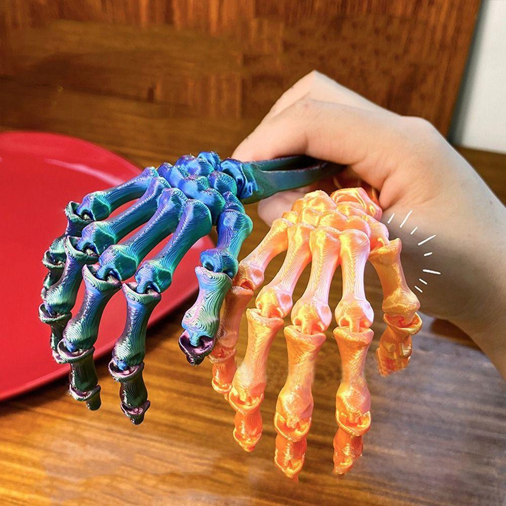 Spooky Movable Joint Skeleton Claw 3D Printed Human Skeleton Palm Model  Home Desktop Decor