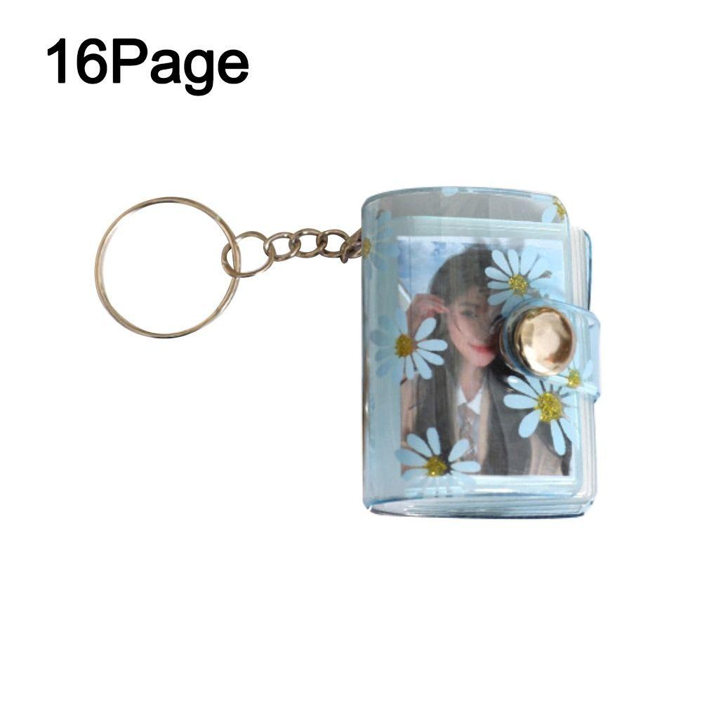 PVC Mini Photo Album Little Daisy Backpack Keyring New Name Card Book