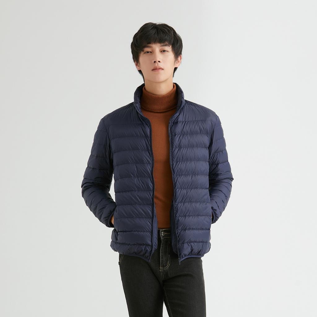 Men's Fleece Light and Thin Down Jacket Men's Stand-up Collar Winter Coat Plus Size Men's Clothing Men's Clothing