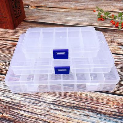 10/15/24 Grids Compartment Transparent Container Box Jewelry Stones Packing Plastic Removable Box Nail Art Tool Storage Case