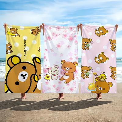 Cute R-Rilakkuma Towel Beach Towel Travel Lightweight Skin Friendly For Pool Beach Camping Cruise Summer