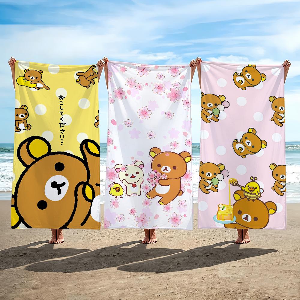 Cute R-Rilakkuma Towel Beach Towel Travel Lightweight Skin Friendly for Pool Beach Camping Cruise Summer