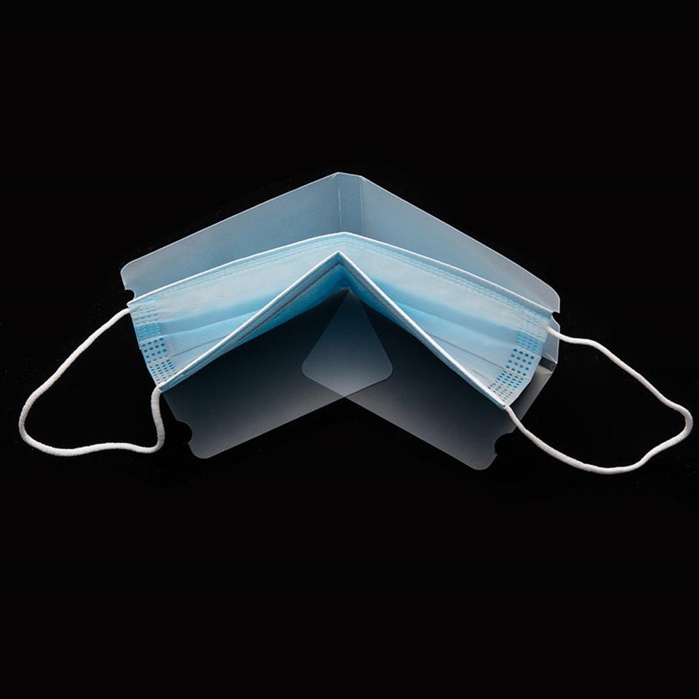 10pcs/bag Foldable Storage Folder for Disposable Mask Portable Transparent Mask Container Clip