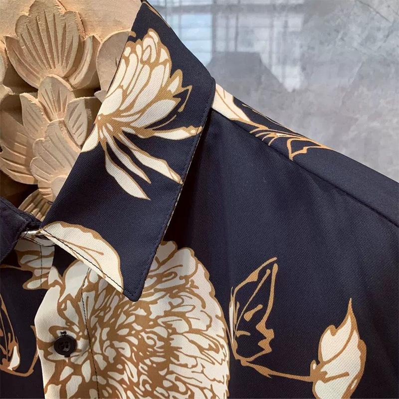 Jaro Podzim Rolák Osobnost Leopardí Potisk Košile Pánská Dlouhý Rukáv Harajuku Y2K Streetwear Ležérní Módní Halenka Top Muži