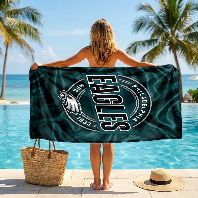 Philadelphia Eagles Fashion Beach Towel Portable Soft Quick Dry Towel For Swimming Camping Holiday Use