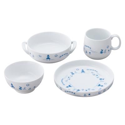 Piatto Noritake Ciotola Portatile Ciotola da Riso Tazza Set 16cm 300cc 16cm 370cc Riso 230cc 245cc Passo Leggero Adatto al Microonde Lavabile in Lavastoviglie 4 Pezzi Blu Fine