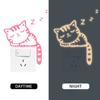 Personalized Cat Luminous Three-color Switch Stickers Home Decoration Wall Stickers Children's Room Luminous Switch Stickers