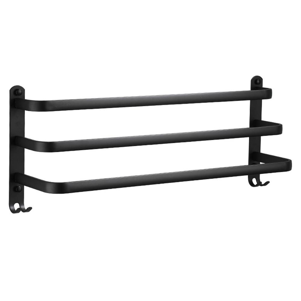 

50cm 3-Tiers Towel Bars Wall Mounted Space Aluminum Towel Rail Rack for Bathroom