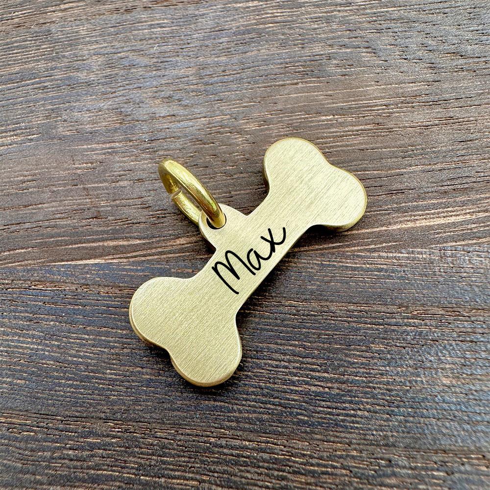 Neues Knochen-Personalisierter Hundemarke Name Haustier-ID-Tag Massives Messing Haustiere Anti-Verlust-Marke Welpenzubehör Hunde Halsband Kundenspezifisch Graviert