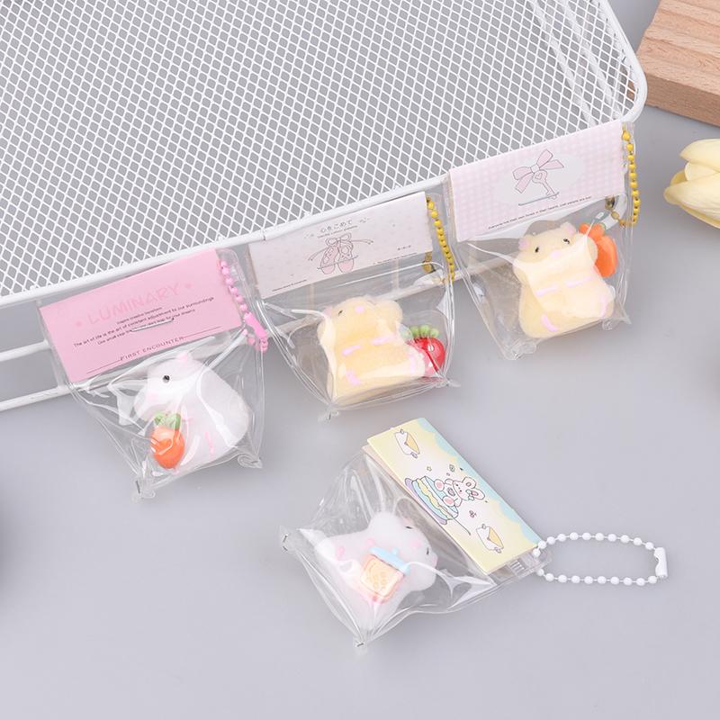 2Pcs Cute Mini Hamster Squeeze Toys Cartoon Animal Squeeze Toy Stress Relief Toy Soft Mochi Toy For Adult Kid Gifts