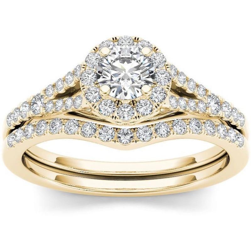 

Кольцо Парное кольцо, позолоченное циркониевое кольцо для женщин No. 10