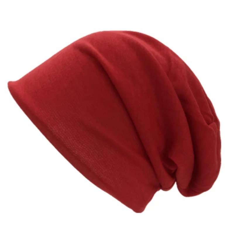 

Spring Women Men Unisex Knitted Winter Cap Casual Beanies Solid Color Hip-hop Snap Slouch Skullies Bonnet Hat Gorro One Size червоний