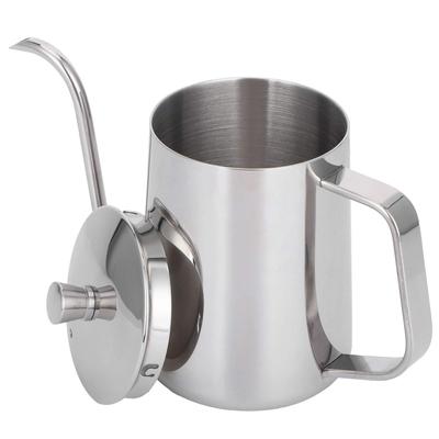 Aukson Drip 600ml Stainless Steel Long Spout Drip Kettle Thickening Coffee Pot with Cover for Home Kitchen Office Coffee Shop Kettle,
