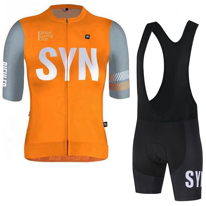 SYN Cycling Suit Set Men's Cycling Short Sleeved Top Summer Cycling Sportswear Mountain Bike Cycling Jersey Cycling Bib